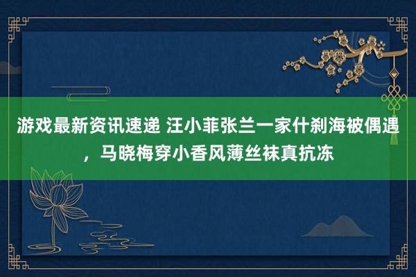 游戏最新资讯速递 汪小菲张兰一家什刹海被偶遇，马晓梅穿小香风薄丝袜真抗冻