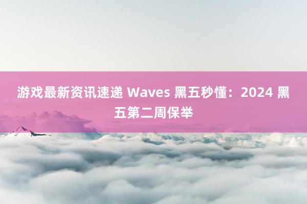 游戏最新资讯速递 Waves 黑五秒懂：2024 黑五第二周保举