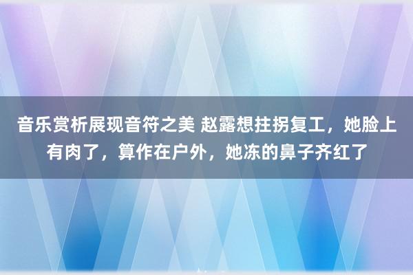 音乐赏析展现音符之美 赵露想拄拐复工，她脸上有肉了，算作在户外，她冻的鼻子齐红了