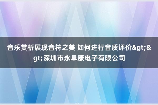 音乐赏析展现音符之美 如何进行音质评价>>深圳市永阜康电子有限公司