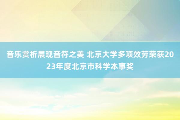 音乐赏析展现音符之美 北京大学多项效劳荣获2023年度北京市科学本事奖